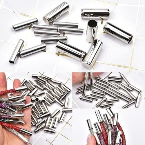Handmade Tools Diy Accessories Round Metal Head 4/7Mm Metal Tops Crystal Shoelace Hoodies Sweater Straps For Trousers Drawstring