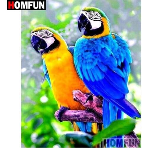 HOMFUN Full Drill Diamond Painting "Animal parrot" DIY Picture Of Rhinestone 5D Diamond Embroidery Cross Stitch Decor A01654
