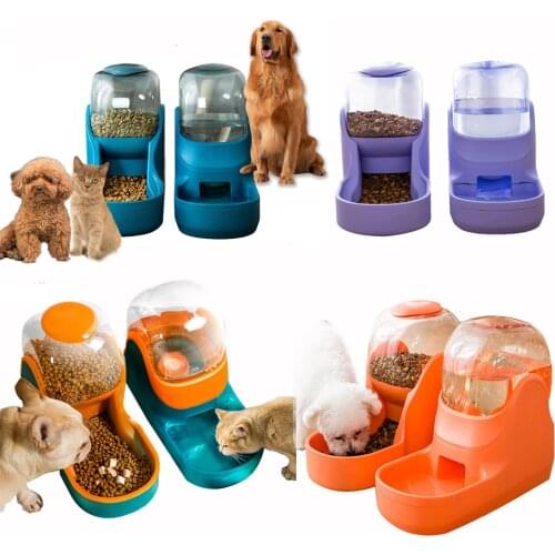 Dog Automatic Feeder Drinking Fountain Gravity Pet Food Feeder Drinking Bowl Fountain For Cat Small Medium Dog Puppy Water Food