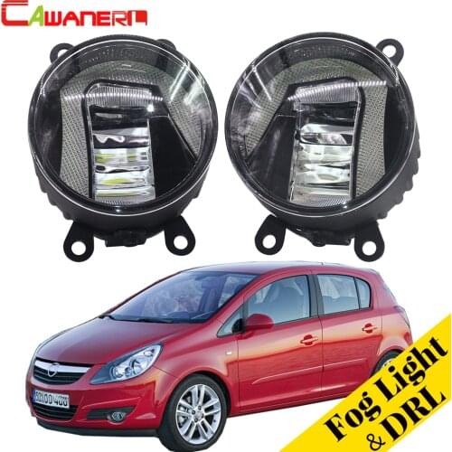 Cawanerl 2 x Car LED Fog Light Daytime Running Lamp DRL White Styling 12V For Opel Corsa D Hatchback 2007-2015