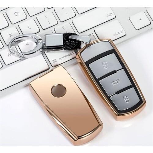 TPU Car Key Cover with Key Ring For Volkswagen Golf 4 5 6 7 MK7 Passat B5 B6 B7 B8 Polo 3C CC Sharan Beetle Maogotan R36 B5 B7L