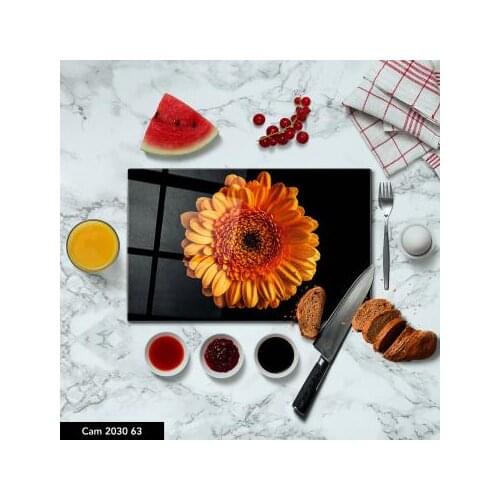 DTMEXPRESS Temperred Glass Decorative Kitchen Cutting Board Easy Clean Healthy Food Fruit Chopping Board Presentation Board