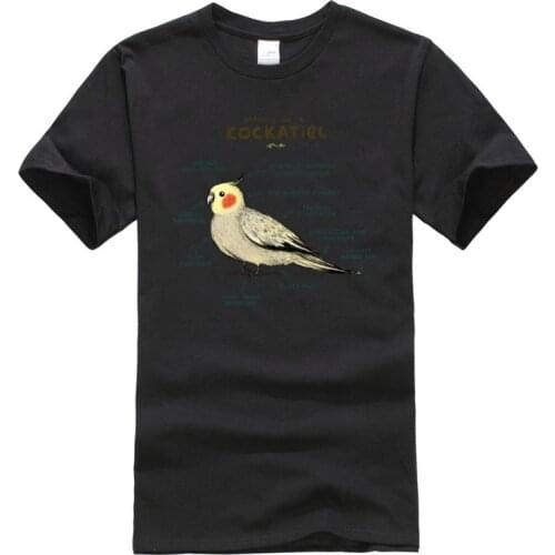 Anatomy of a Cockatiel T-Shirt Biology Schematic Graphic Bird Custom Tops Shirts Man Sweatshirts Fast Shipping