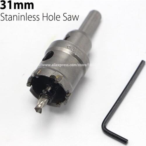 31mm 1.22" Core Drill Bit Hard Alloy Metal Hole Saw Drill Bit for Steel Metal Alloy Cutter Metal Working