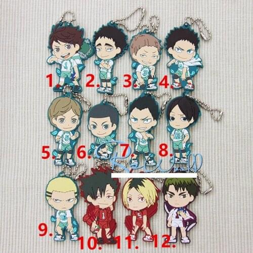 Haikyuu Anime keychain Oikawa Tooru Kozume Kenma Kuroo Tendo Satori Koutarou Hinata Rubber strap/mobile phone strap D194