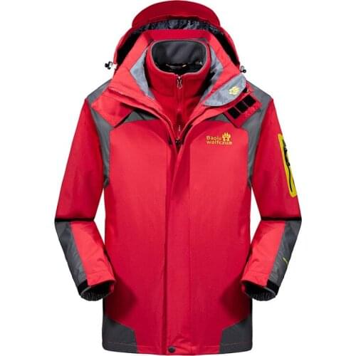 Ski jacket Outdoor hiking jacket men and women detachable Fleece liner two-piece set windproof waterproof mountaineering coat