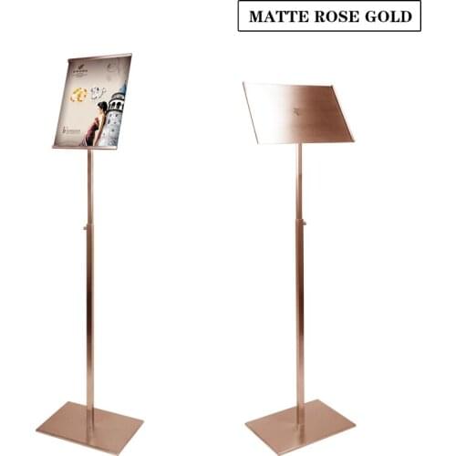 Linliangmuyu metal adjustable Horizontally or vertically floor standing display rack holder for advertising poster menu HB30