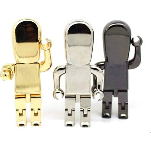Hot Fashion Metal robot USB flash drive cute gift pen drive 64GB/32GB/16GB/8GB/4GB pendrive memory stick U Disk Custom logo