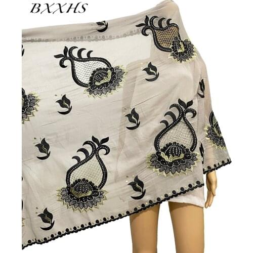 Fashion Abaya Islamic Hijab African Dubai Ramadan Cotton Hijab Pashmina for Pray Embroidery Ring Shawl Wrap Turban Woman BX-54
