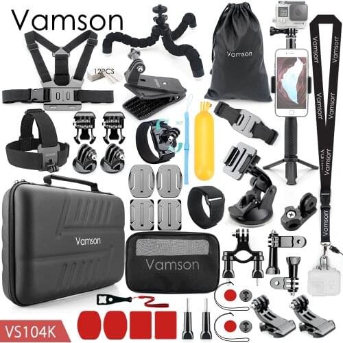 Vamson For Gopro Accessories Set for Eken H9R For Gopro Hero 8 7 6 5 4S Mount Selfie stick Tripod For Yi 4K for Mijia Kit VS104F