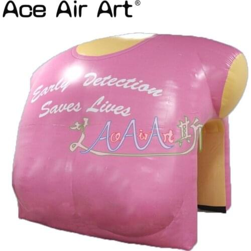 Inflatable tunnel tent ,inflatable tent in shape of breast for World Breast Cancer Awareness Day