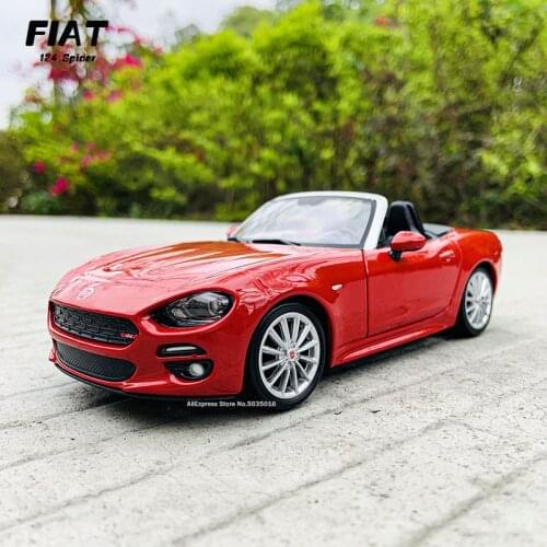 Bburago 1:24 Brand New Metal FIAT 124 Spider Red Alloy Diecast Model Car Alloy Toys For Children Gifts Toys