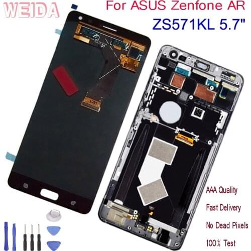 WEIDA For ASUS Zenfone AR ZS571KL V570KL Original LCD Display Touch Screen Assembly With Frame Replacement Parts Black 5.7"