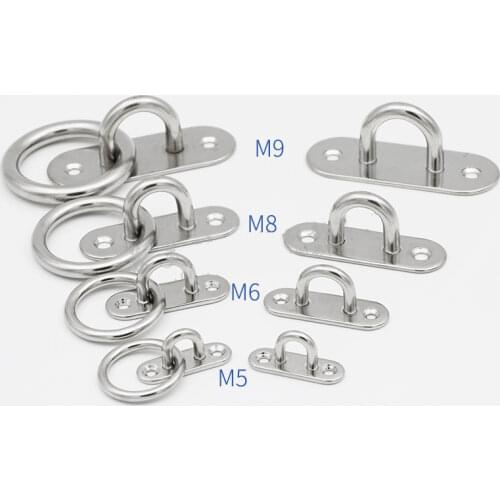 2pcs Oval stainless steel U-shaped Hook car cargo Lifting hook Base Ceiling Fans/Sandbags/Hammocks/Leisure Sofa Fixed Hook