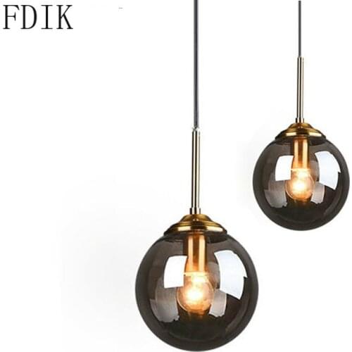 Noridic Pendant Lights Led Loft Hanging Lamp Round Glass Fixtures for Living Room Bedroom Kitchen Luminaire Suspension Home Deco