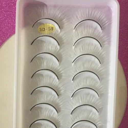 10 Pairs 3D White Mink Lashes Wholesale Natural Long Thick Fluffy Colorful False Eyelashes Lash Extension Makeup Tool