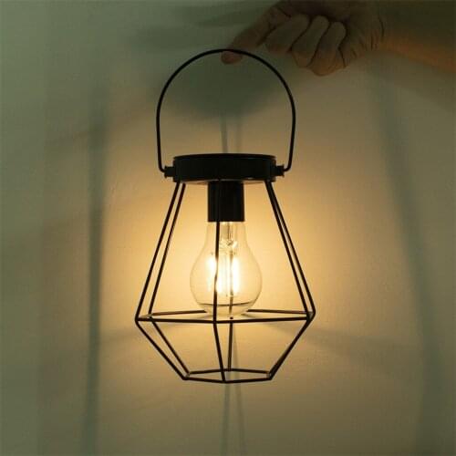 Solar Energy Power Light Home Garden Outdoor Stainless Steel Solar Light Garden Light Wrought Iron Lantern Hanging Lamps Decor