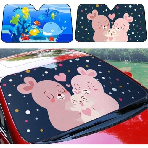 Universal Car Sun Shade Cover UV Protect Curtain Side Window Sunshade Cover For Baby Kids Cute Cartoon Window Sun Visor