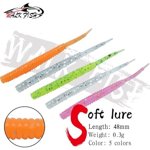 WALK FISH 20PCS/Lot Fishing Lure Swimbait 48mm 0.3g Soft Worm Ocean Rock Lure Bass Wobblers Carp Pesca Peche Soft Lure Fishing