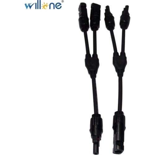 Willone 5 pair free shipping Solar Connector Y Branch 2 to 1 Connector TUV Standard with 4mm2 Solar Cable For Solar System