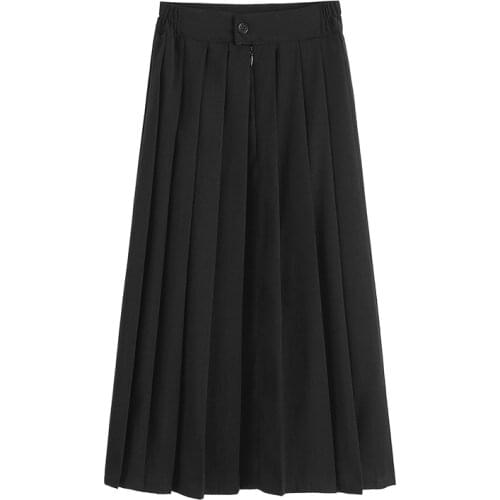 XS-5XL Pleated Skirt Plus Size Midi Skirt Solid Autumn Long Black Skirt Womens Skirts Long Skirts For Women Blue School Skirts