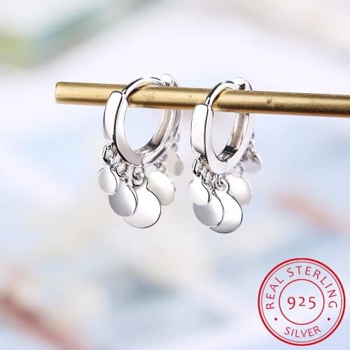 Ins Round Disc Tassel Earrings For Women 925 Sterling Silver Earrings oorbellen pendientes 2019 New Trendy S-E893