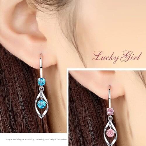 New style earrings female zircon rotating love temperament tassel earrings ear hooks twisting fashion ears ladies jewelry fashio