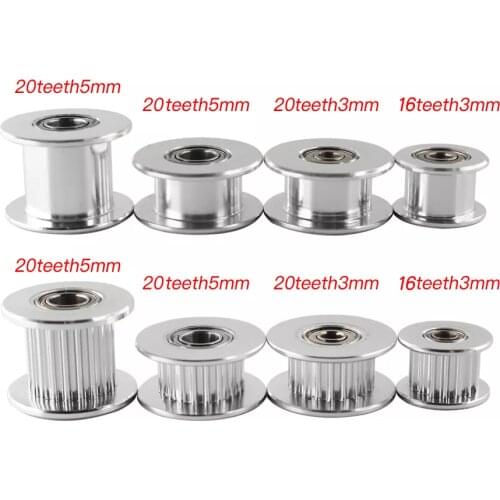 3d GT2 Timing Pulley Idler 16/20 Tooth Wheel Bore 3mm /5mm Aluminium Gear Teeth Width 6/10mm 3D Printers Parts For Reprap Part