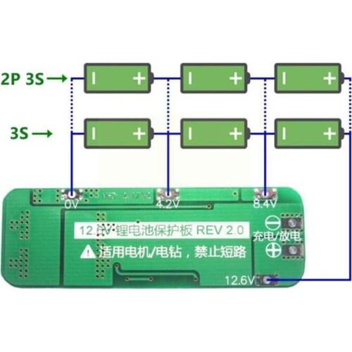 1Pcs 3S 20A 10A 12.6V Charging Protecting Balancer BMS Protection Lithium Module Battery Charger 18650 3S Board S5L4