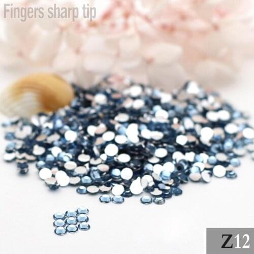 1000pcs 3mm SS12 Round Fashion Glitter Nail Art Rhinestone Light blue Crystal Decoration Rhinestones Beads Nail DIY Z12