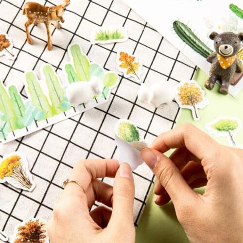46pcs/box Lovely The Norway Forest Diary Handmade Paper Label Sealing Creative DIY Decorative Stickers Stationery