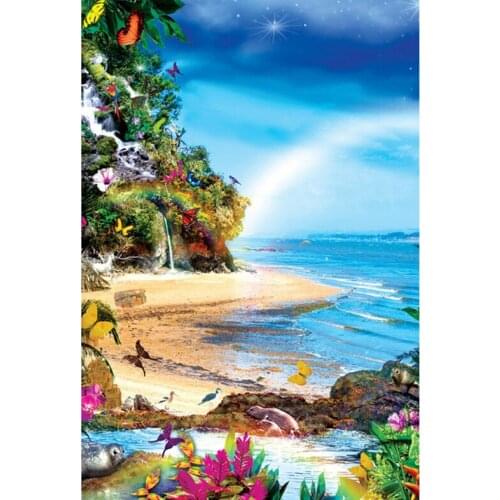 5D DIY Full Square/Round Diamond Painting "Sunny Beach Set" of Rhinestones Full Circular Diamond Embroidery Home Decor