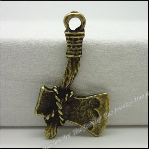 60pcs Vintage Charms Ax Pendant Antique bronze Fit Bracelets Necklace DIY Metal Jewelry Making