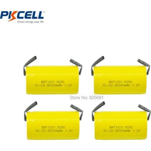 8pcs PKCELL NiCd 1.2V Rechargeable Batteries D size High Capacity 5000mAh Ni-Cd Industrail Battery with Tabs