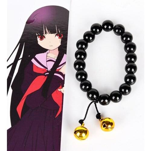 Anime Jigoku Shoujo HELL GIRL Enma Ai cosplay black beads Bracelet fashion wristband Collectible accessories cosplay