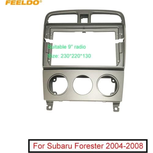 FEELDO Car 2Din Audio Face Plate Fascia Frame For Subaru Forester 04-08 9" Big Screen CD/DVD Player Panel Dash Mount Kit