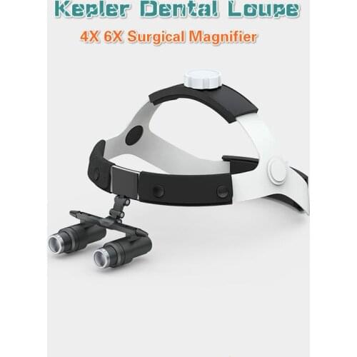 4X 6X Binocular Magnifying Dental Loupe Surgical Kepler Magnifier for Medical Operation Cosmetic Surgery with LED Head Lamp