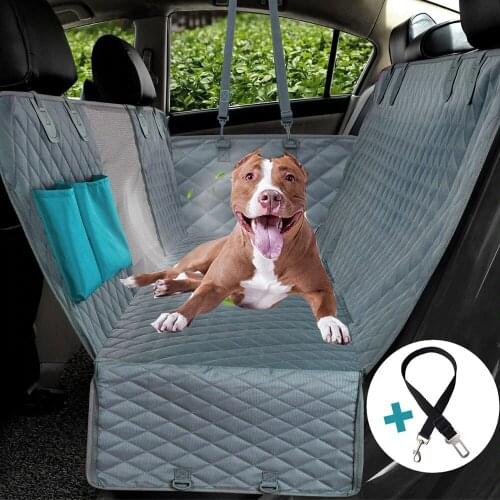 Backseat Dog Cover for Car 100% Waterproof Durable 600D Oxford Multi-Layer Composite Embossed Deluxe Pet Hammock with See Throug