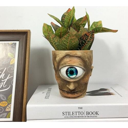 Cyclops Flower Pots Western Mythological Figures Resin Statue Sculpture Desktop Character Indoor Planter Nordic Decorative Home
