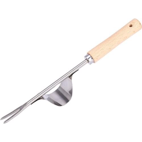 Wood Handle Stainless Steel Garden Weeder Hand Weeding Removal Cutter Dandelion Puller Tools Multifunction Weeder