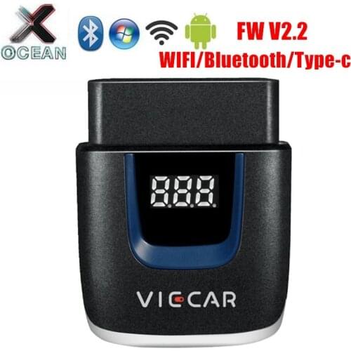 VIECAR VP001 VP002 VP003 VP004 OBD2 ELM 327 PIC18F25K80 Scanner Car Diagnostic Tool Elm327 V2.2 Bluetooth WiFI Type-C Connection