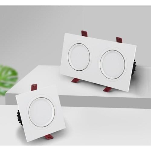 Dimming square hole LED downlight Angle adjustable ceiling light 5W12W24WAC110v220vCOB ceiling anti-fog light household lighting