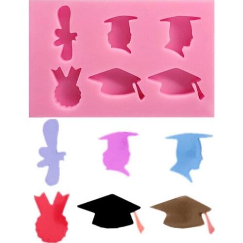 Cake Mold Exquisite Doctorial Hat Pattern Silicone DIY Multifunctional 3D Craft Mould For Graduation Season
