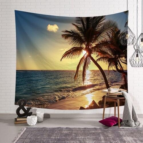 Beach Sea Tree Landscape wall boho hippie Tapestry Large Sleeping pad mandala Tapestry Wall Hanging Beach Mat Blanket wall art
