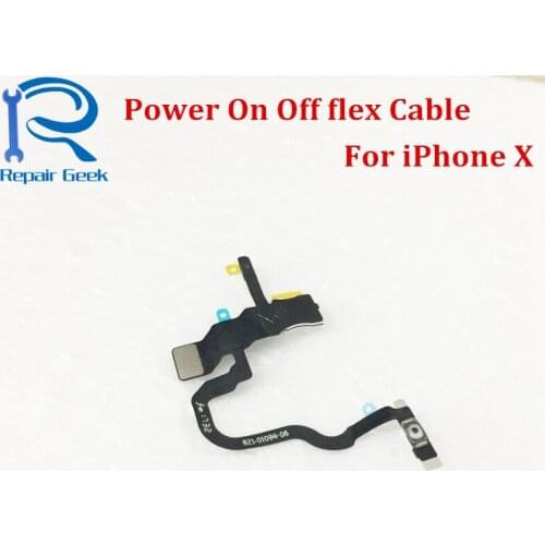 5pcs/Lot New Top Quality Power Button For iPhone X Power On/Off Switch Control Flex Ribbon Cable Replacement Parts For IX IPX