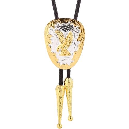 Western eagle Bolo Tie Pendant Necklace Dance Rodeo Bola Bolo Tie Metal for Women Cowboy Leather Necktie Mens Necklace Jewelry