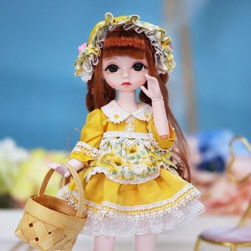Dream Fairy 1/6 BJD 28 Joints BJD Dolls with Clothes Shoes Pastoral Style 28cm Ball Jointed Doll Full Set DIY Toy Gift for Girls