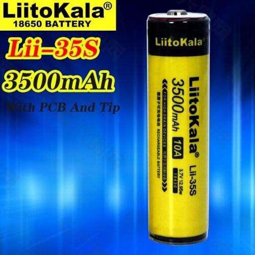 1-10pcs Liitokala Lii-35S Protected 18650 3400mAh Rechargeable Li-lon battery with 2MOS PCB 3.7V For Flashlight