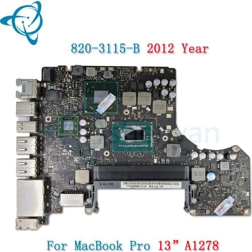 ShenYan 820-3115-B 2012 Year A1278 Motherboard for Macbook Pro 13.3" i5 2.5 GHZ EMC 2554 MD101 MD102 logic board