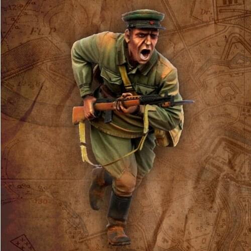 1/35 Red Army Rifleman WW2, Resin Model Soldier GK, World War II military theme, Unassembled and unpainted kit